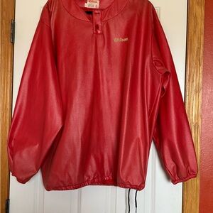 vintage Wilson red shiny warm-up pullover jacket Size XL